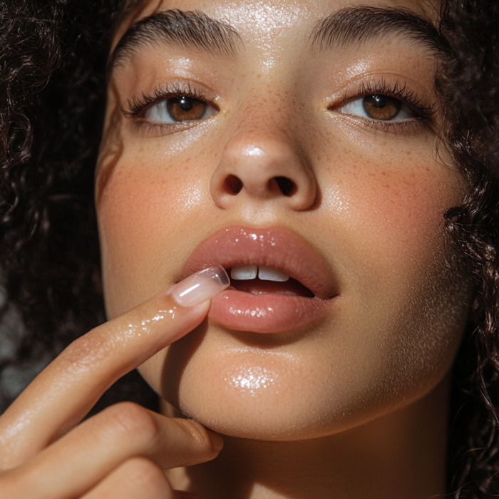 Natural moisturizing lip balm with beeswax and coconut oil